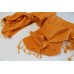 PL78 Gorgeous Burnt Orange Color Pashmina/Silk Shawl Wrap Handmade in Nepal